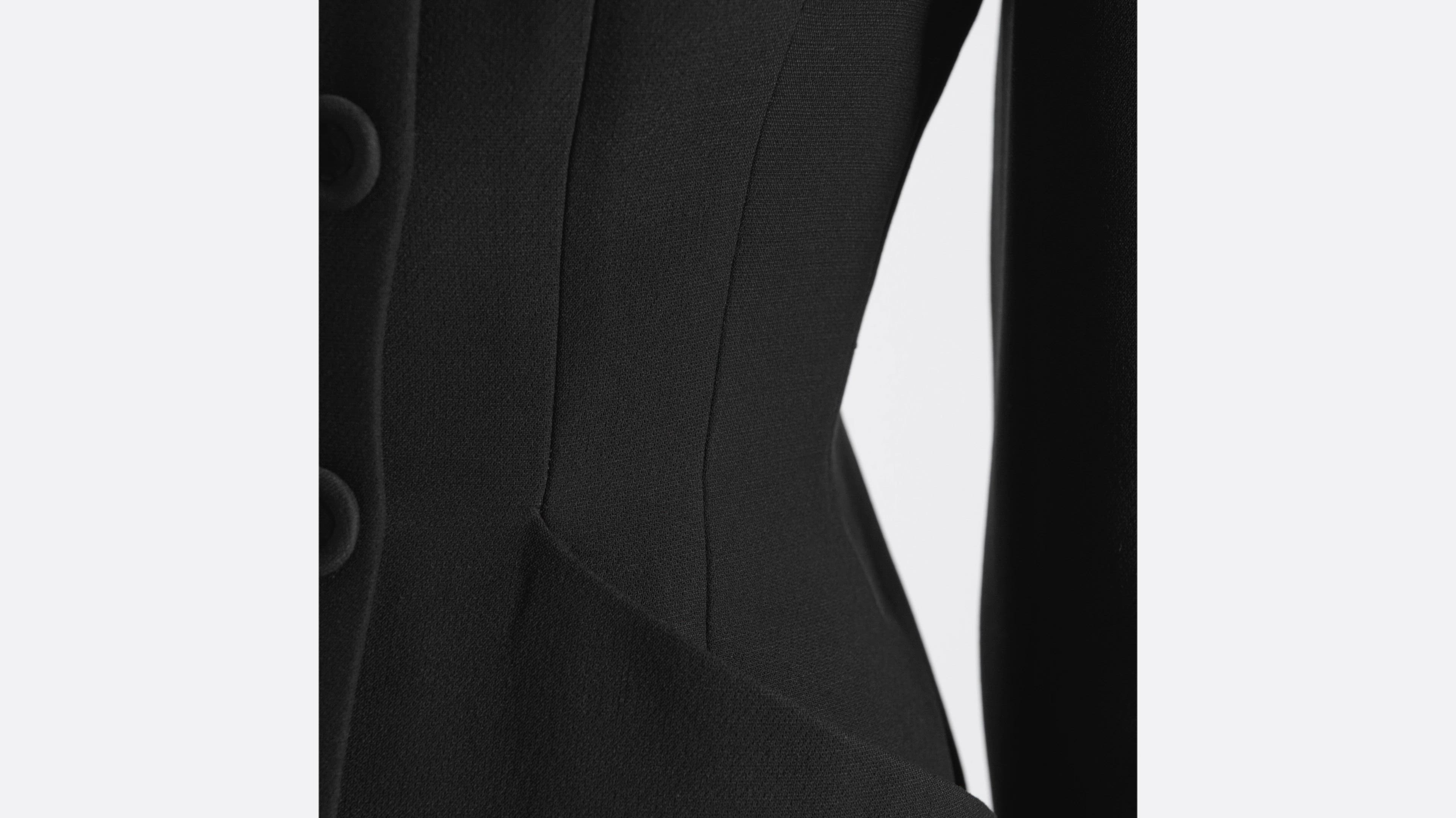 クリスチャンディオール 2018 ウールシルク ダブル バージャケット 42 黒 クリスチャンディオール 2018 ウールシルク ダブル バージャケット 42