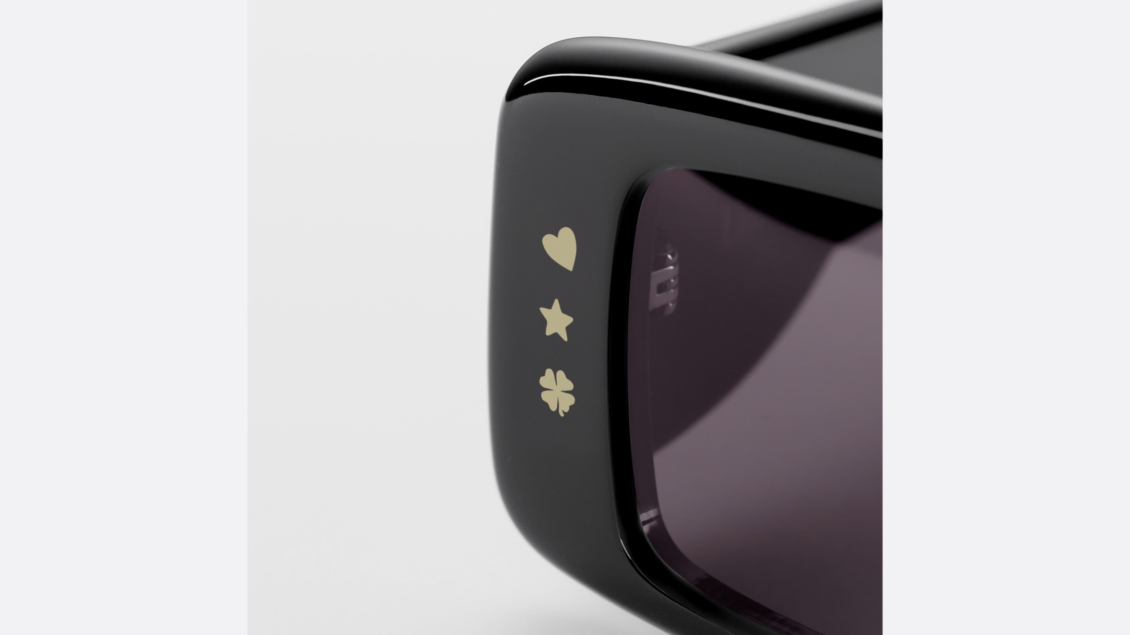 Dior LuckyCharms S1I Shiny Black Rectangular Sunglasses | DIOR