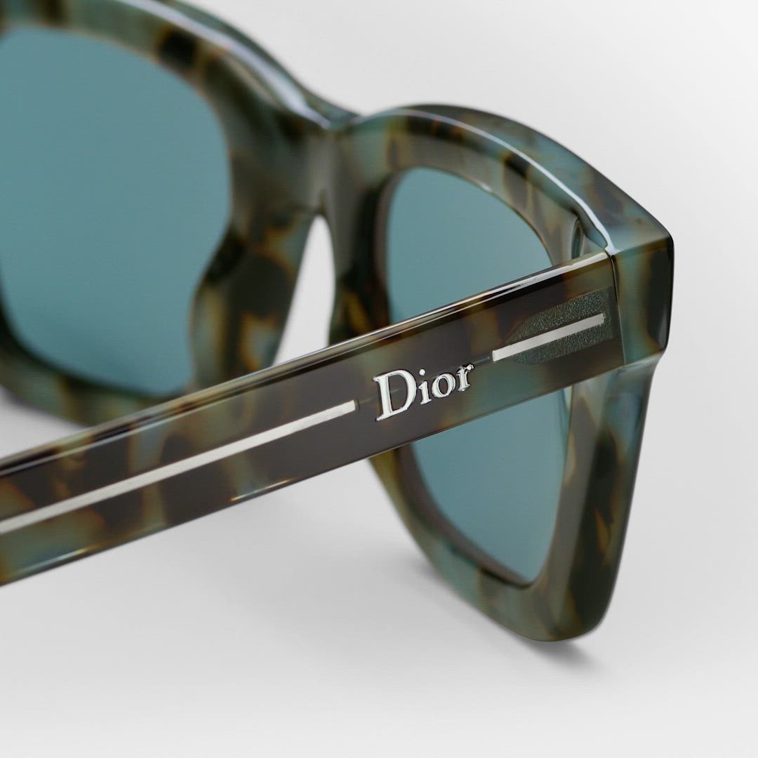 Dior Line S1I Blue Tortoiseshell-Effect Square Sunglasses | DIOR