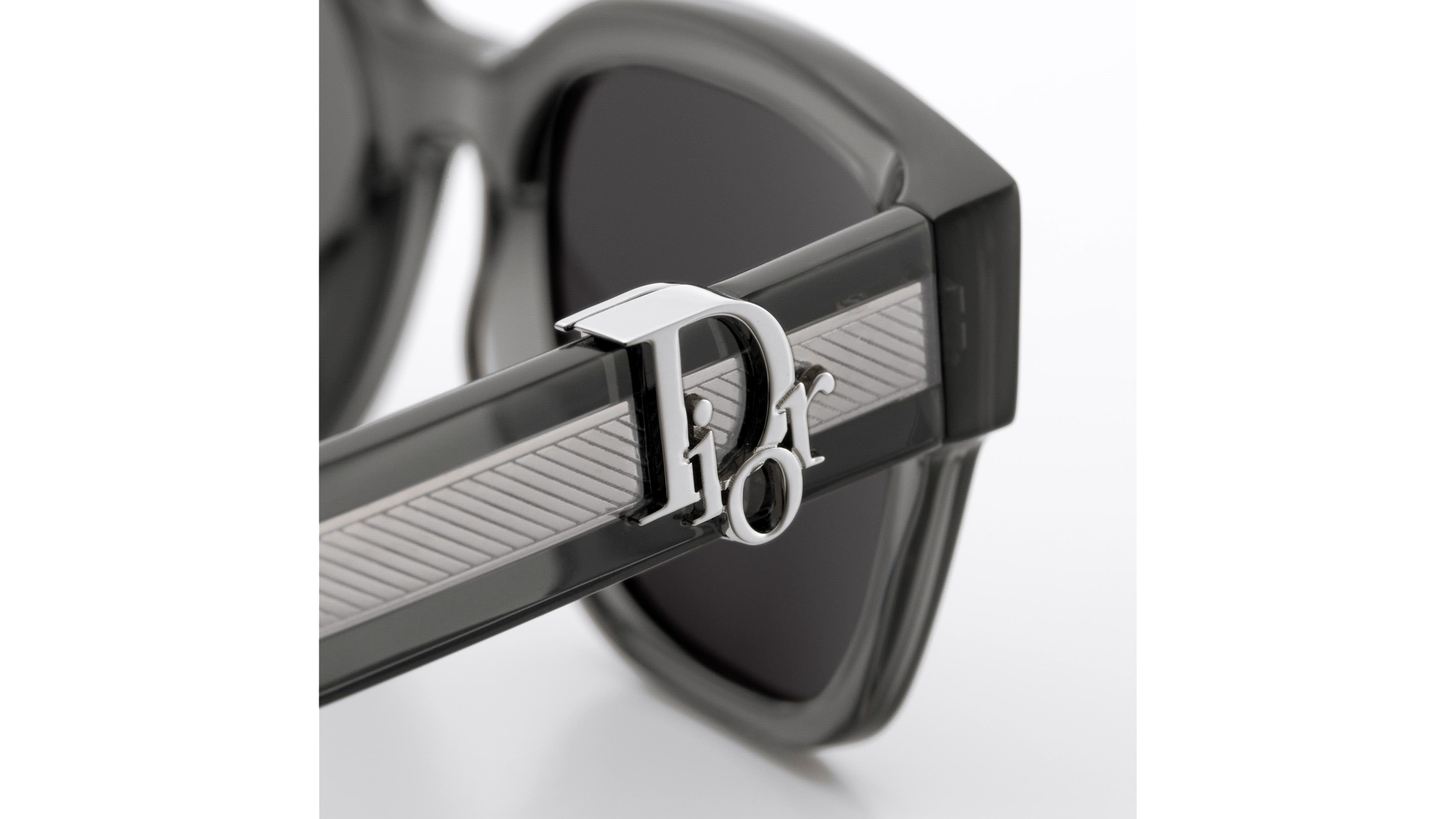 Dior Oblique S1I Óculos escuros pretos transparentes com formato