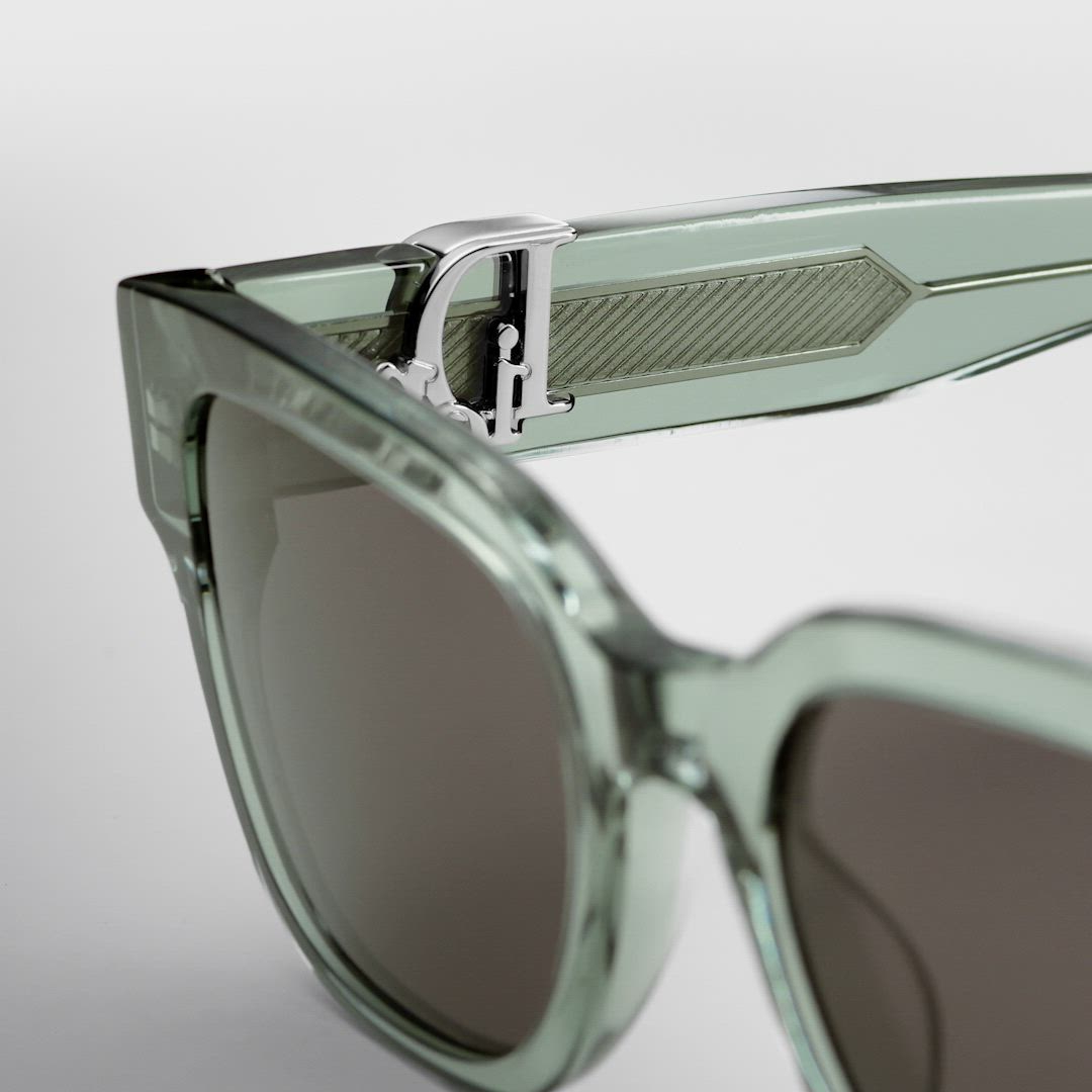 Dior Oblique S1I Transparent Green Square Sunglasses | DIOR US