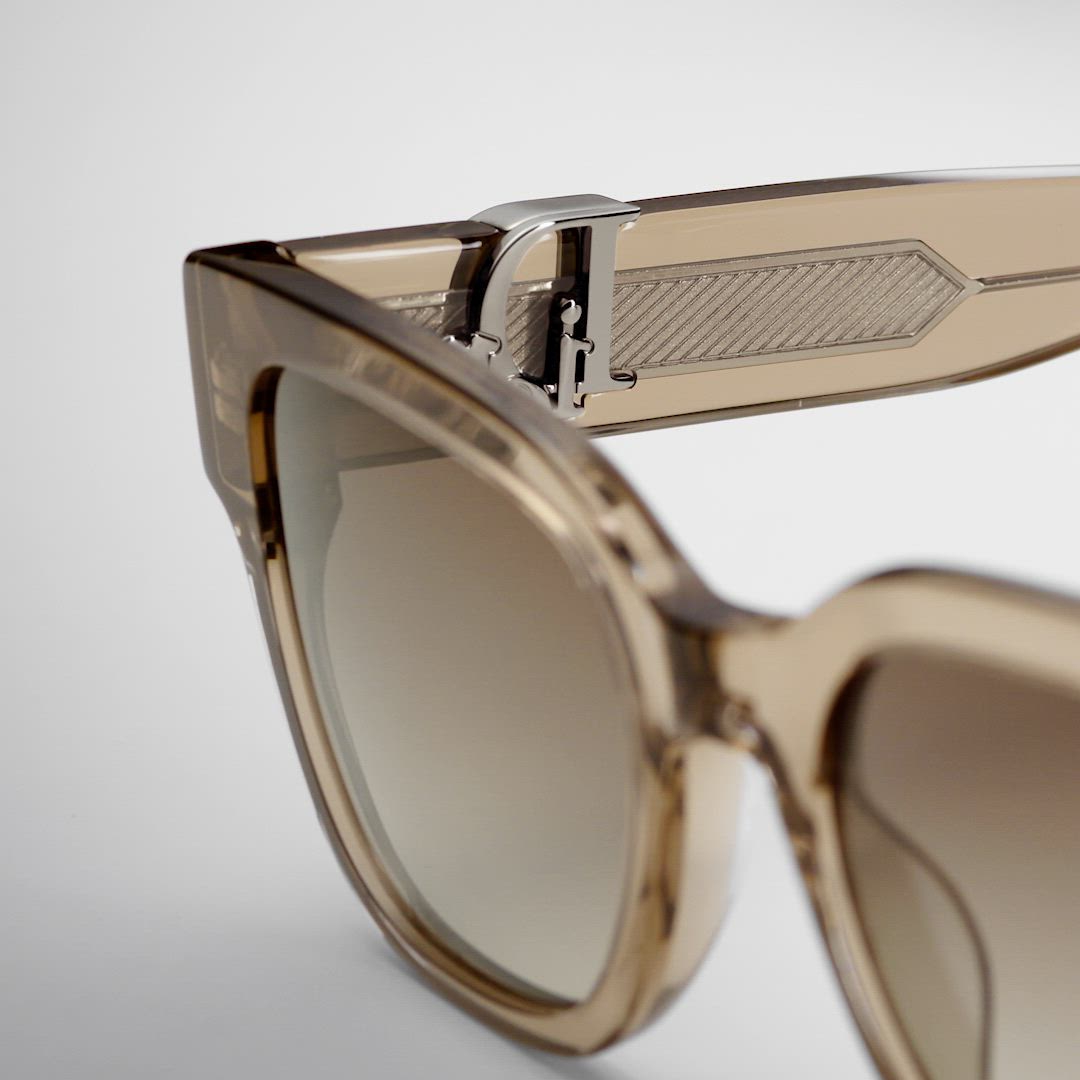 Dior Oblique S1I Transparent Brown Square Sunglasses | DIOR