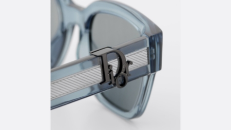 Dior Oblique S1I Transparent Blue Square Sunglasses | DIOR US