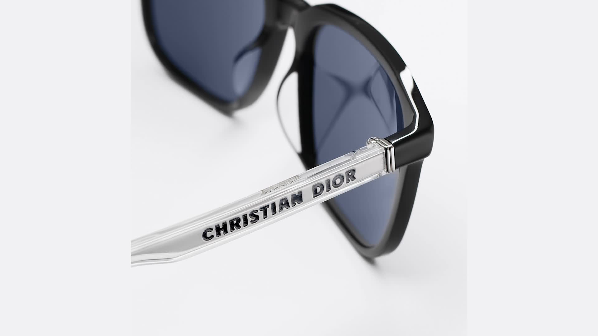 DiorTag SU Black Rectangular Sunglasses | DIOR