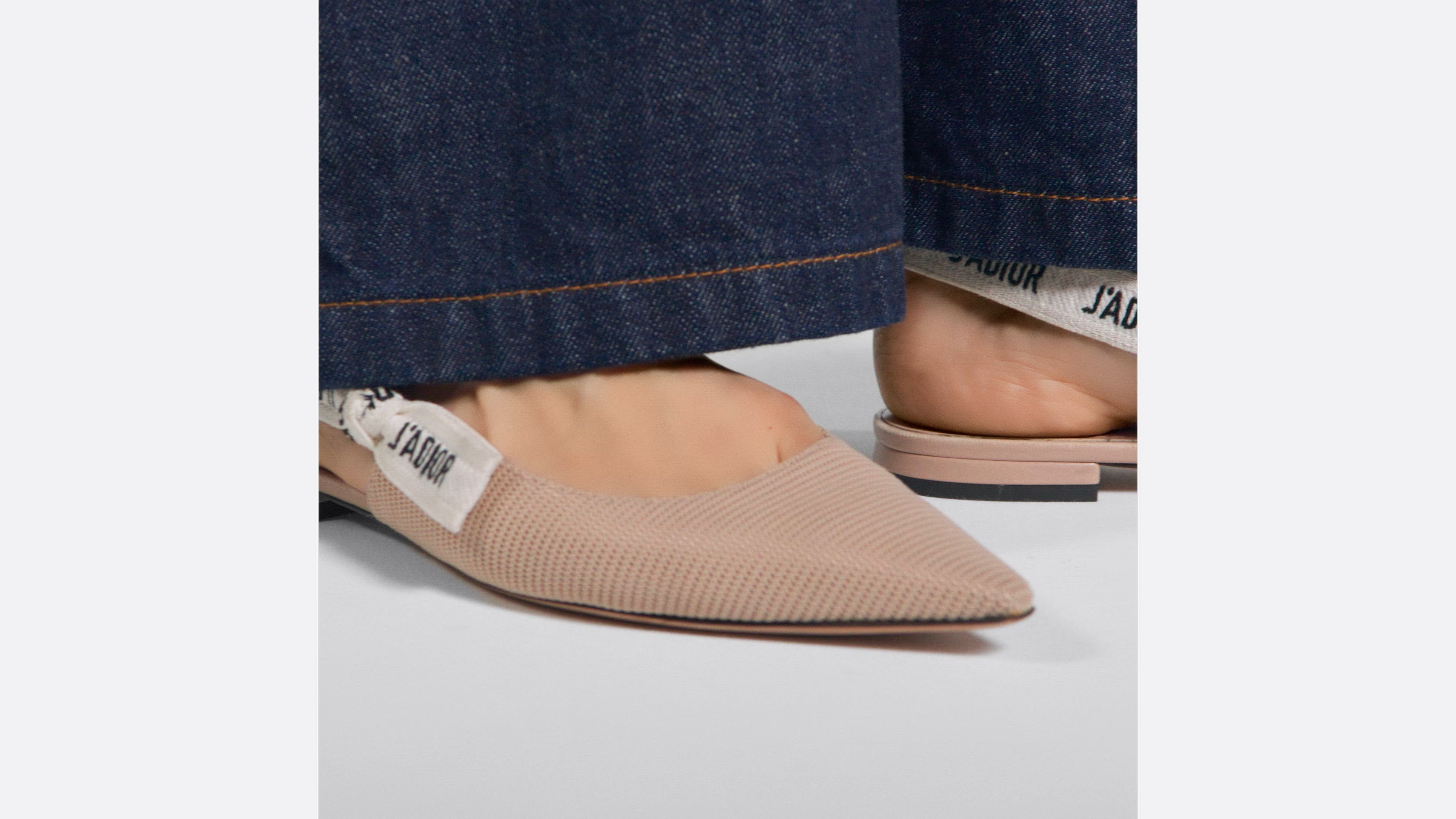 J'Adior Slingback Flat Nude Technical Fabric | DIOR US