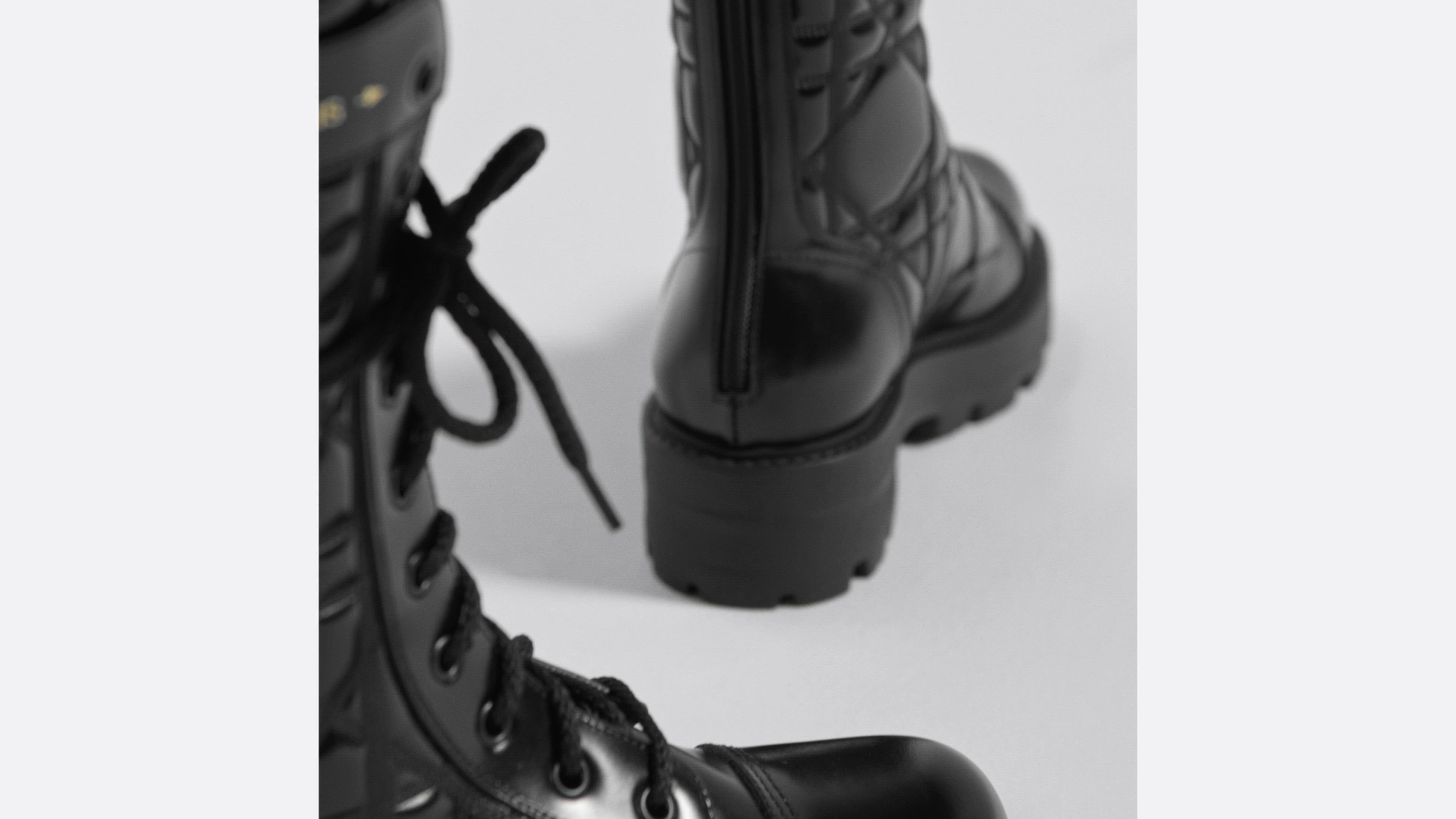 D-Unit Ankle Boot Black Quilted Cannage Calfskin | DIOR