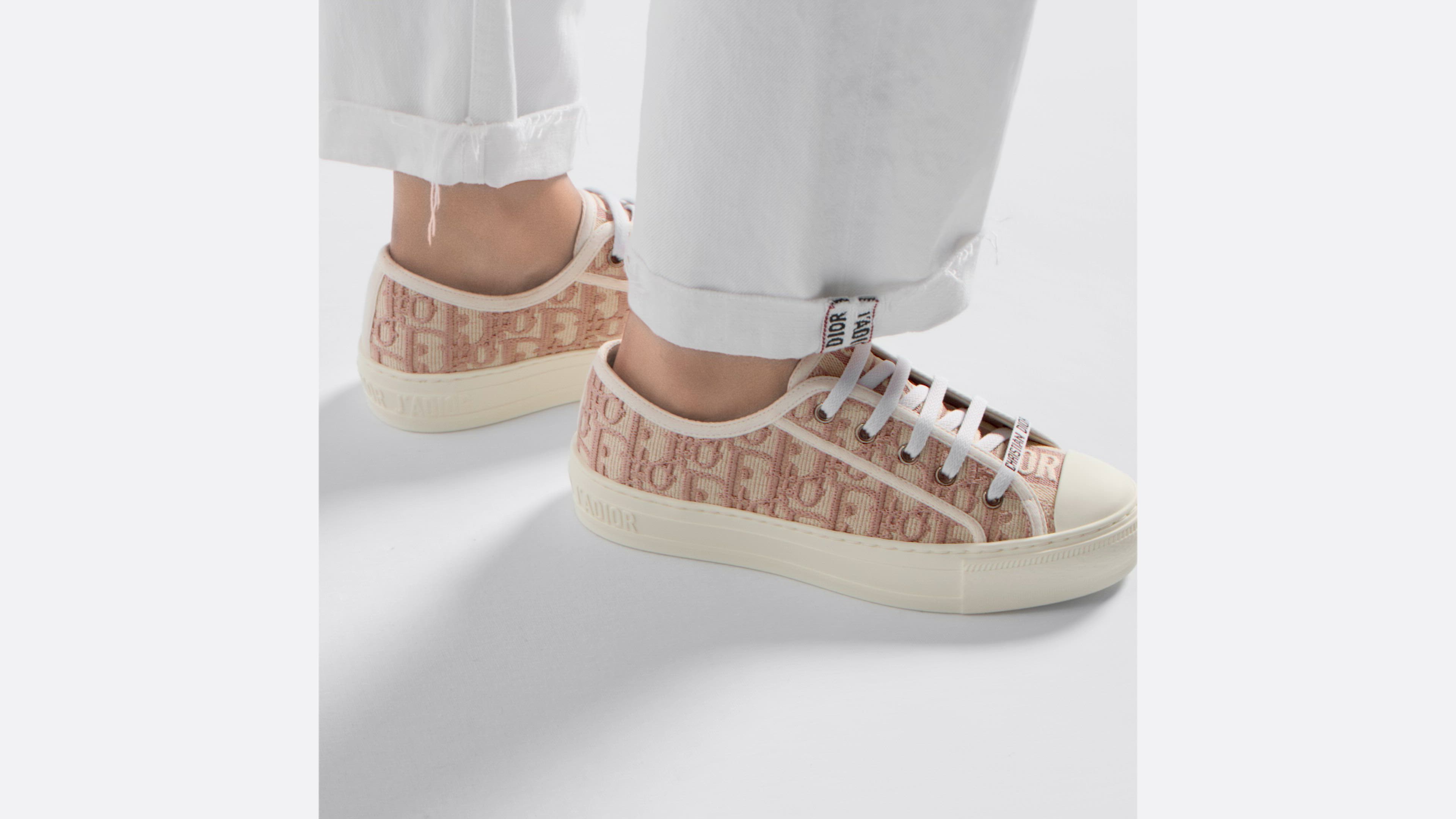 Walk'n'Dior Sneaker Nude Dior Oblique Embroidered Cotton | DIOR