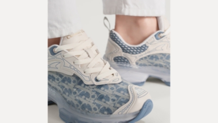 Dior Vibe Sneaker White and Chambray Blue Dior Oblique Technical