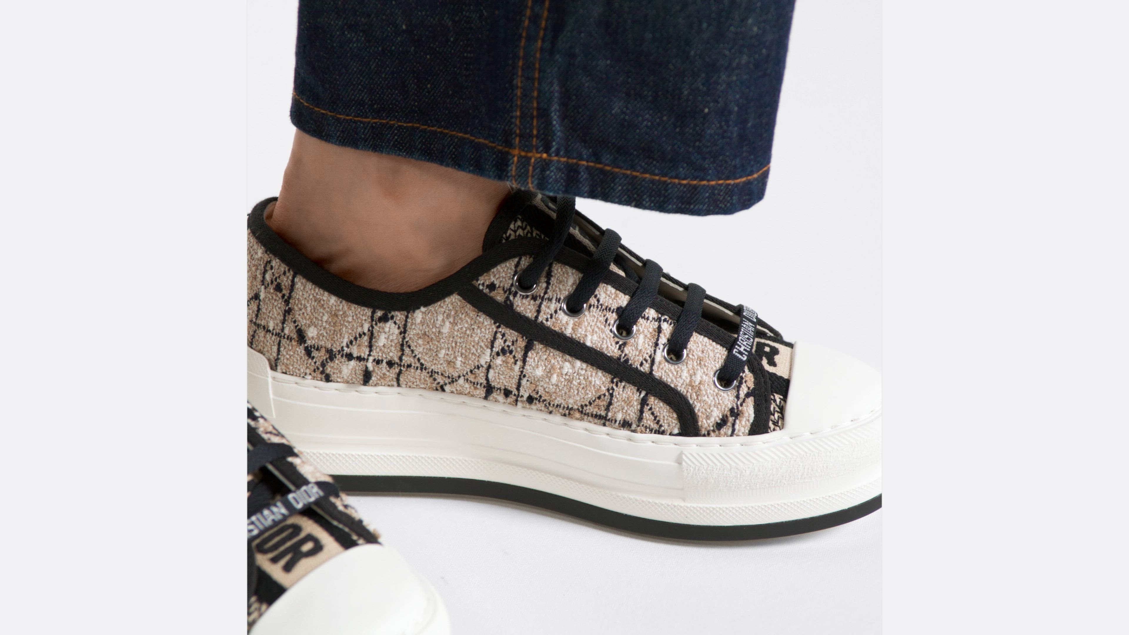 Dior スニーカー　フラワー　ブラック WMNS) DIOR Walk'n'DIOR Sneaker Black Multicolor Cotton