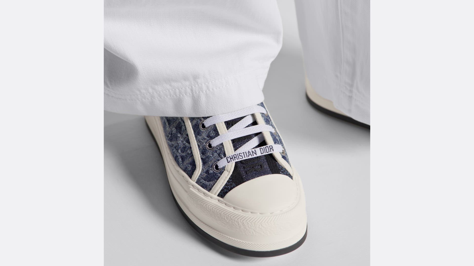 Walk'n'Dior Platform Sneaker Blue Stonewashed-Effect Cotton Denim