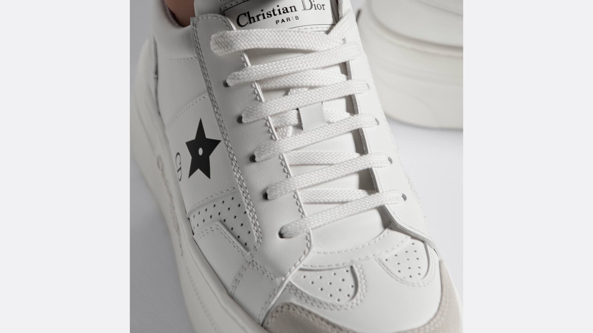 Dior Star Platform Sneaker White Calfskin and Suede Calfskin