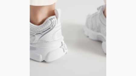 Dior Chrono Sneaker White Mesh with Silver-Tone and White