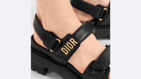 Dioract Platform Sandal Black Lambskin | DIOR