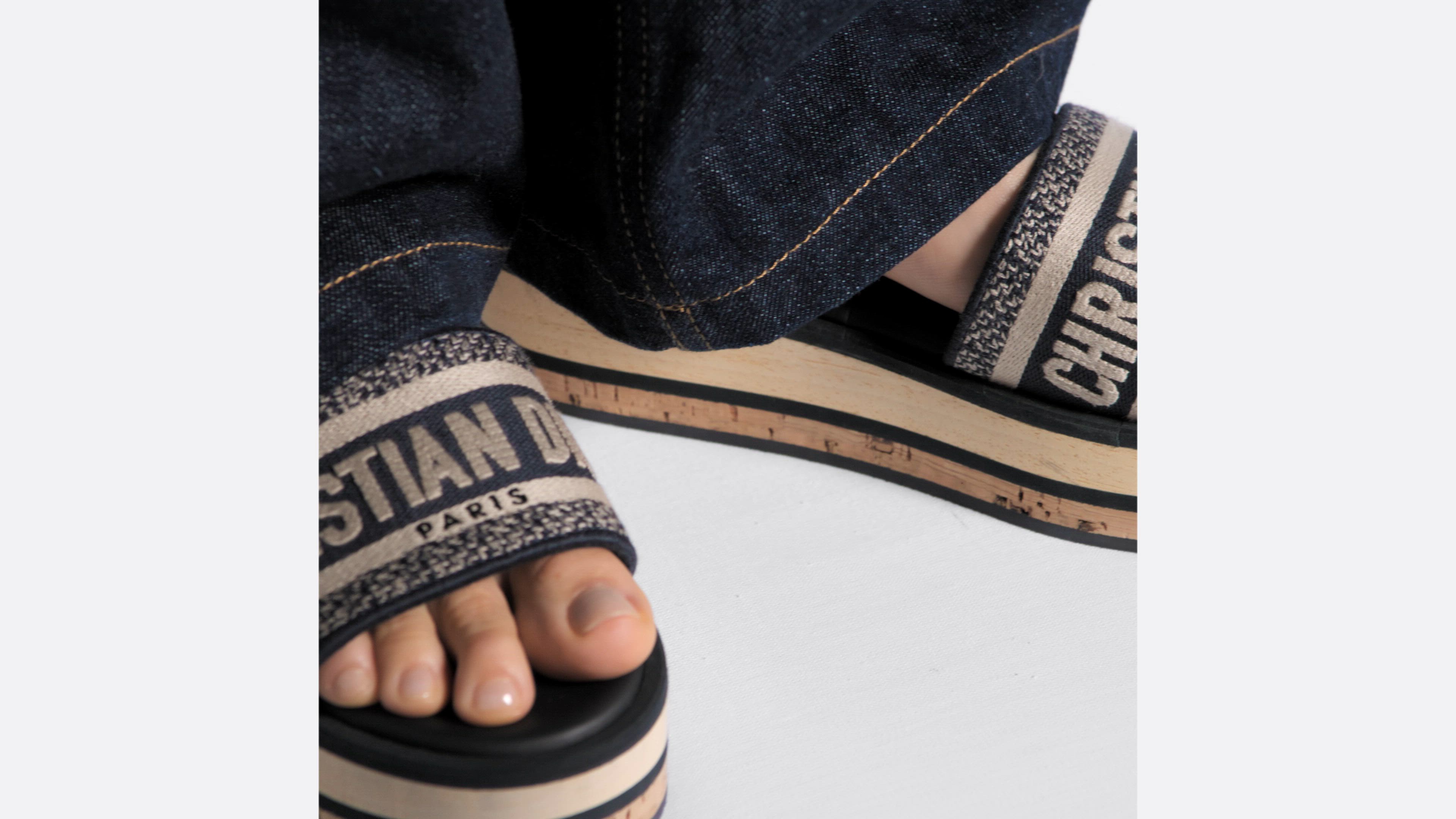 DIOR | Dway プラットフォームスライド エンブロイダリー コットン