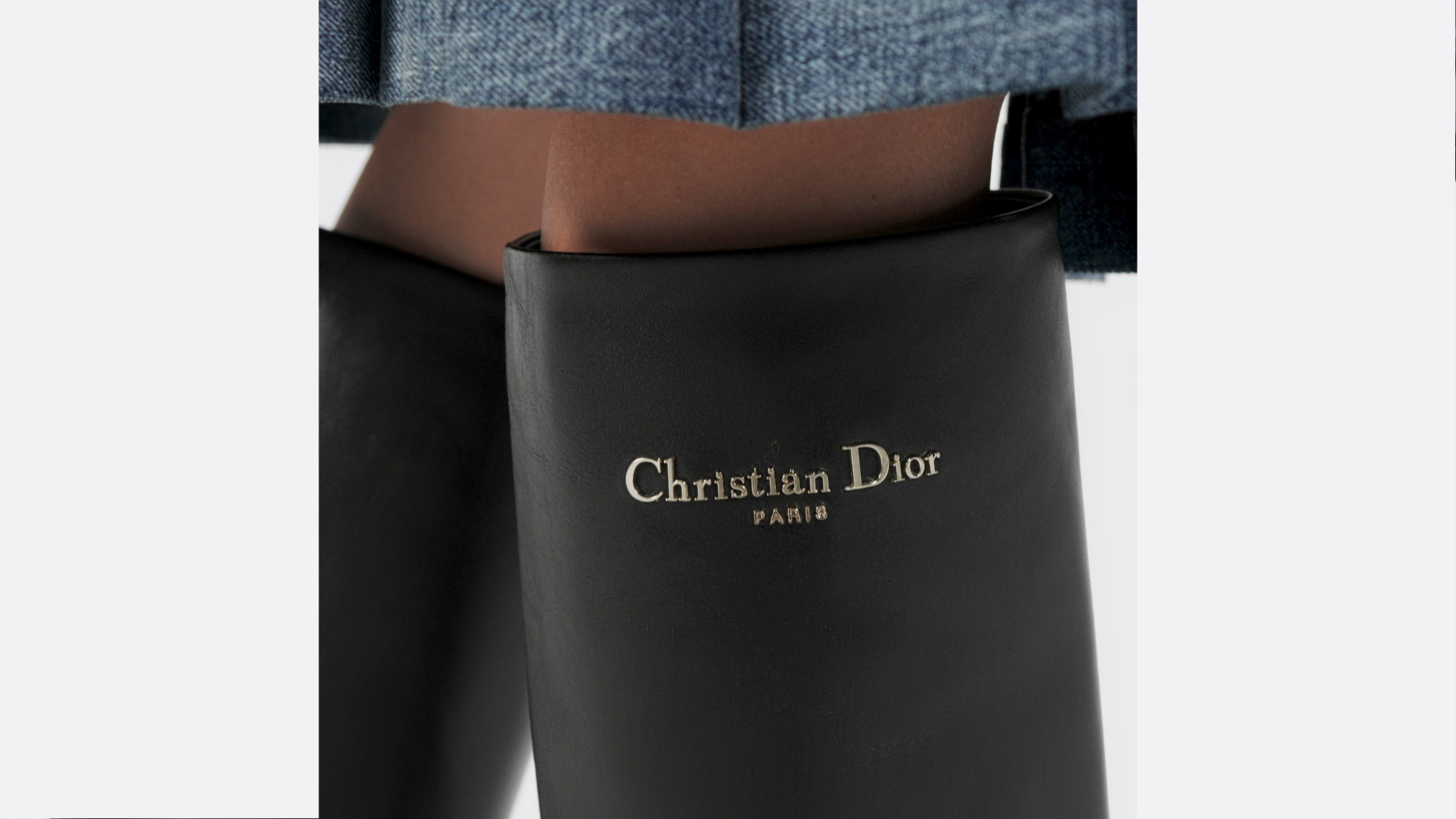 D-Town Heeled Boot Black Supple Calfskin | DIOR