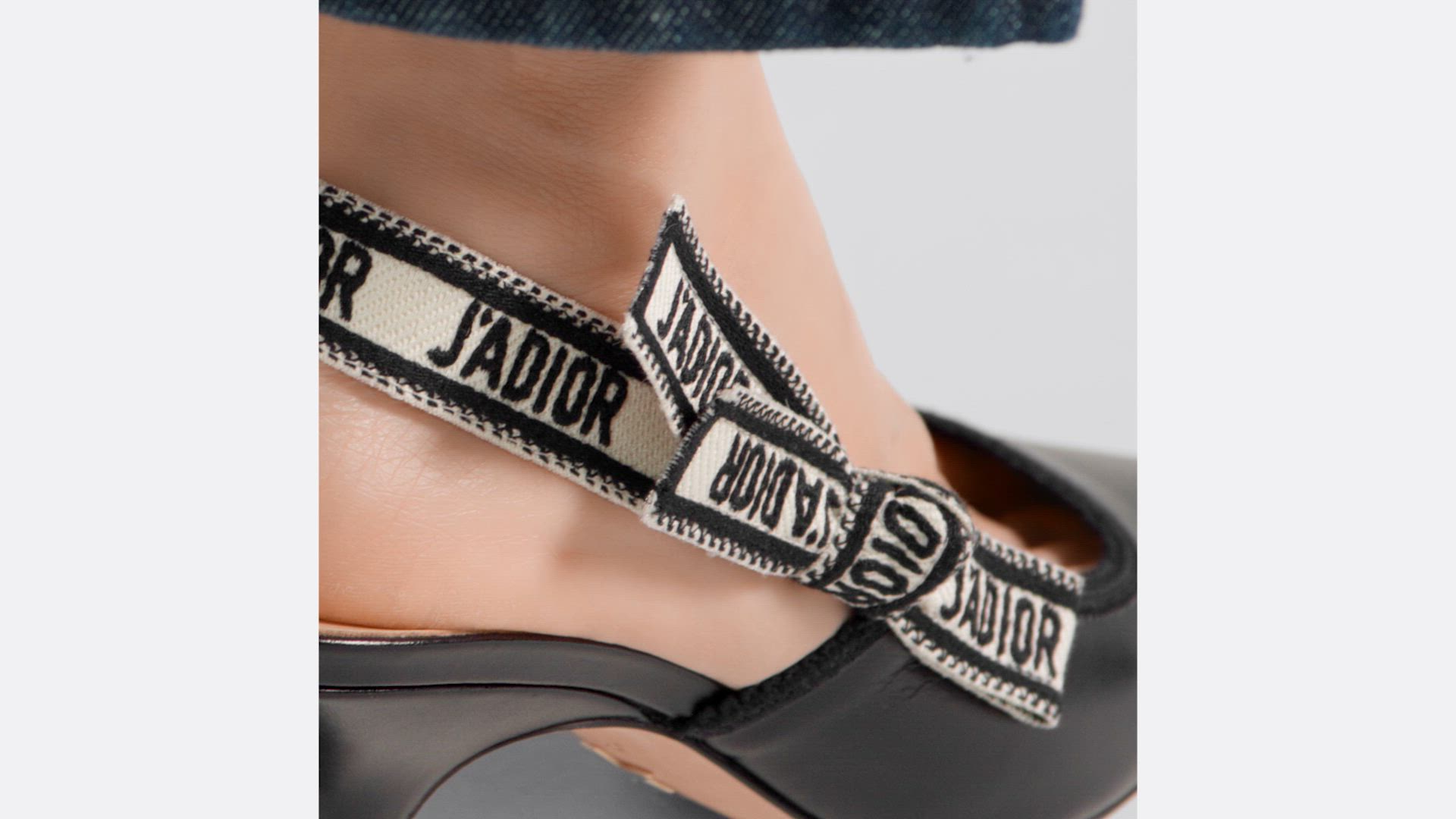 J'Adior Slingback Pump Black Calfskin | DIOR