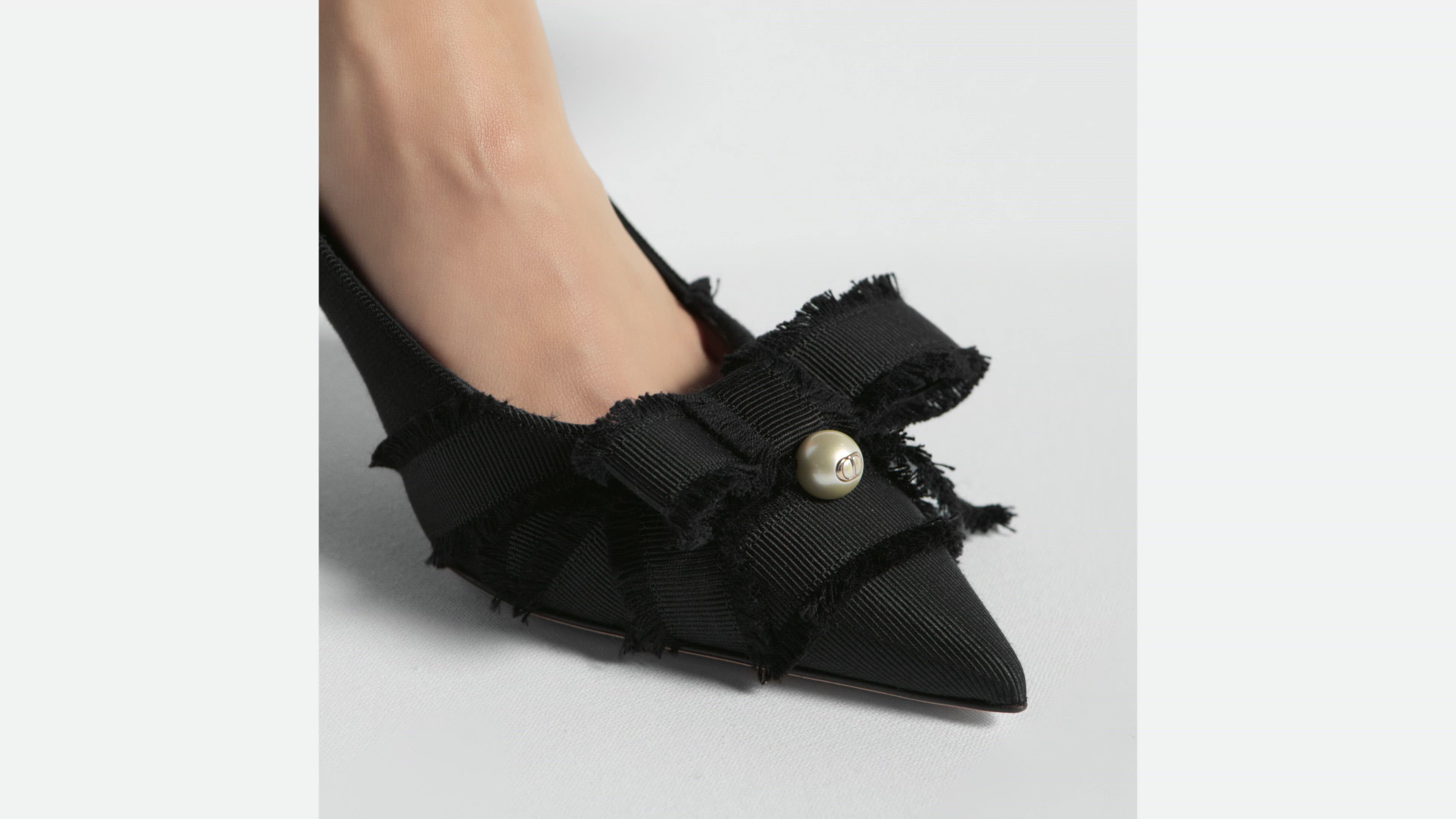 Adiorable Pump Black Fringed Grosgrain | DIOR