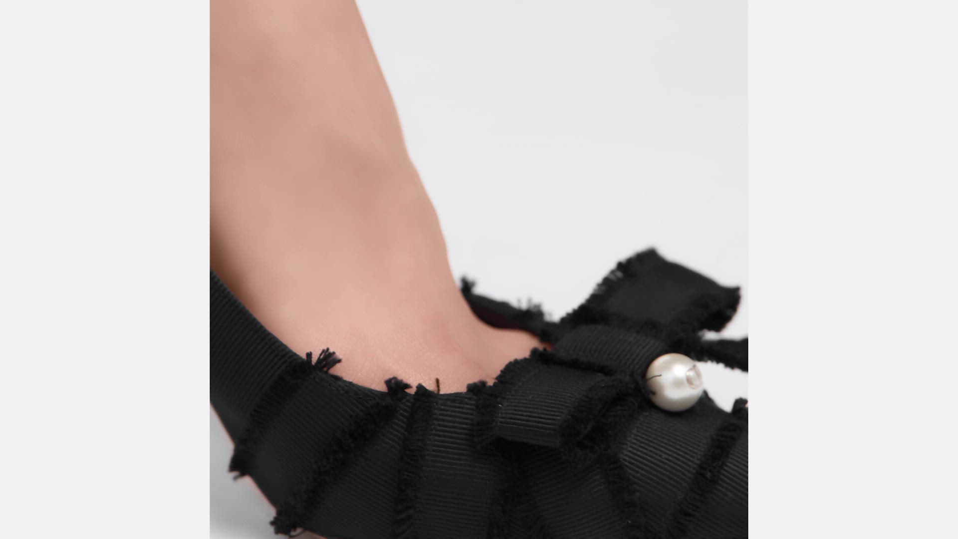 Adiorable Slingback Pump Black Fringed Grosgrain | DIOR