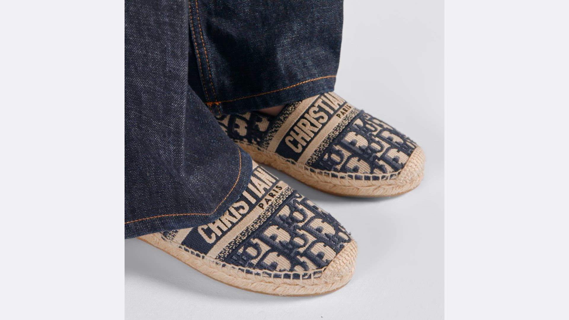 Dior Granville Espadrille Deep Blue Dior Oblique Embroidered
