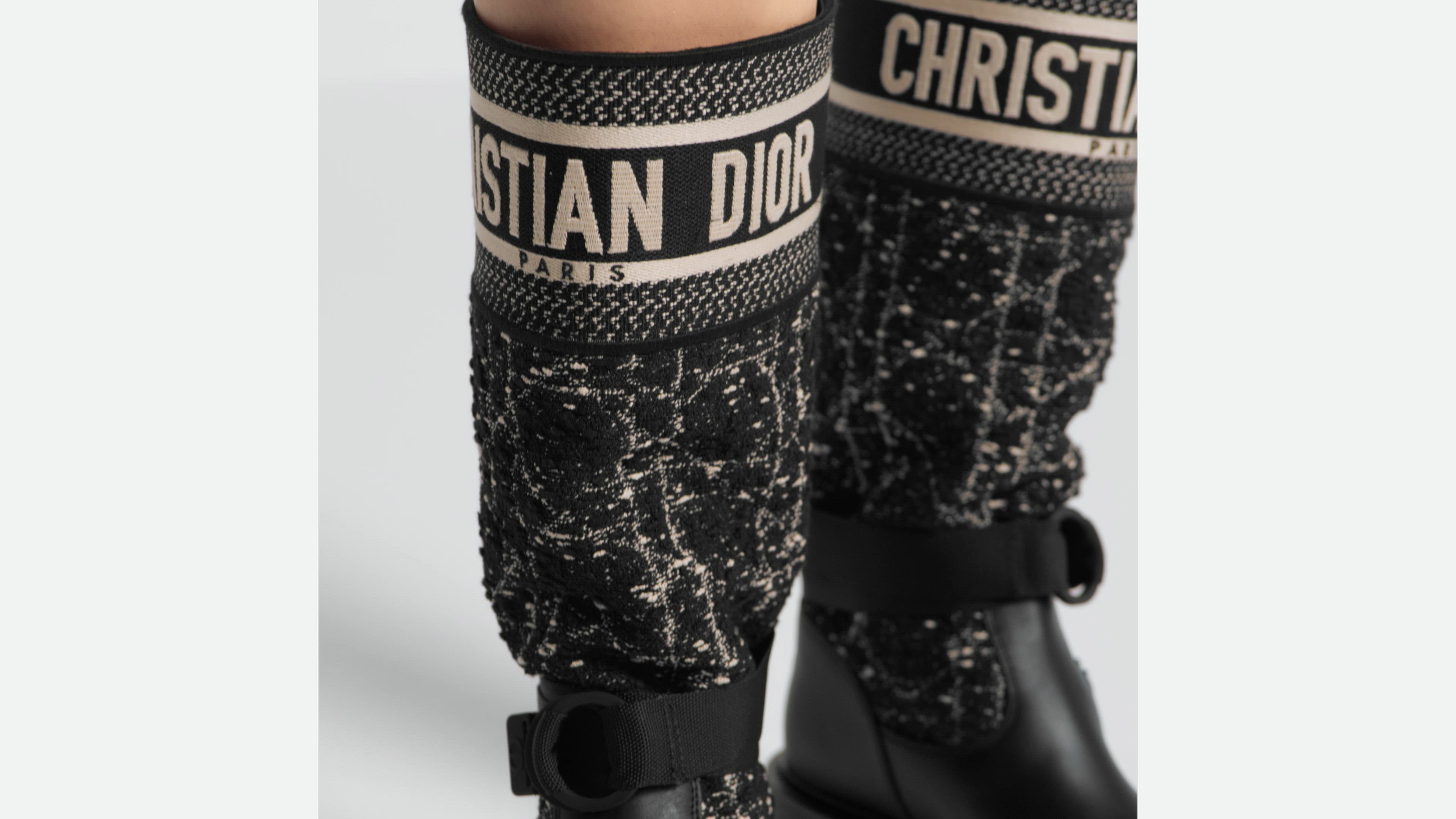 D-Major ブーツ カナージュ ツイード & カーフスキン DIOR | D-Major ブーツ カナージュ ツイード & カーフスキン