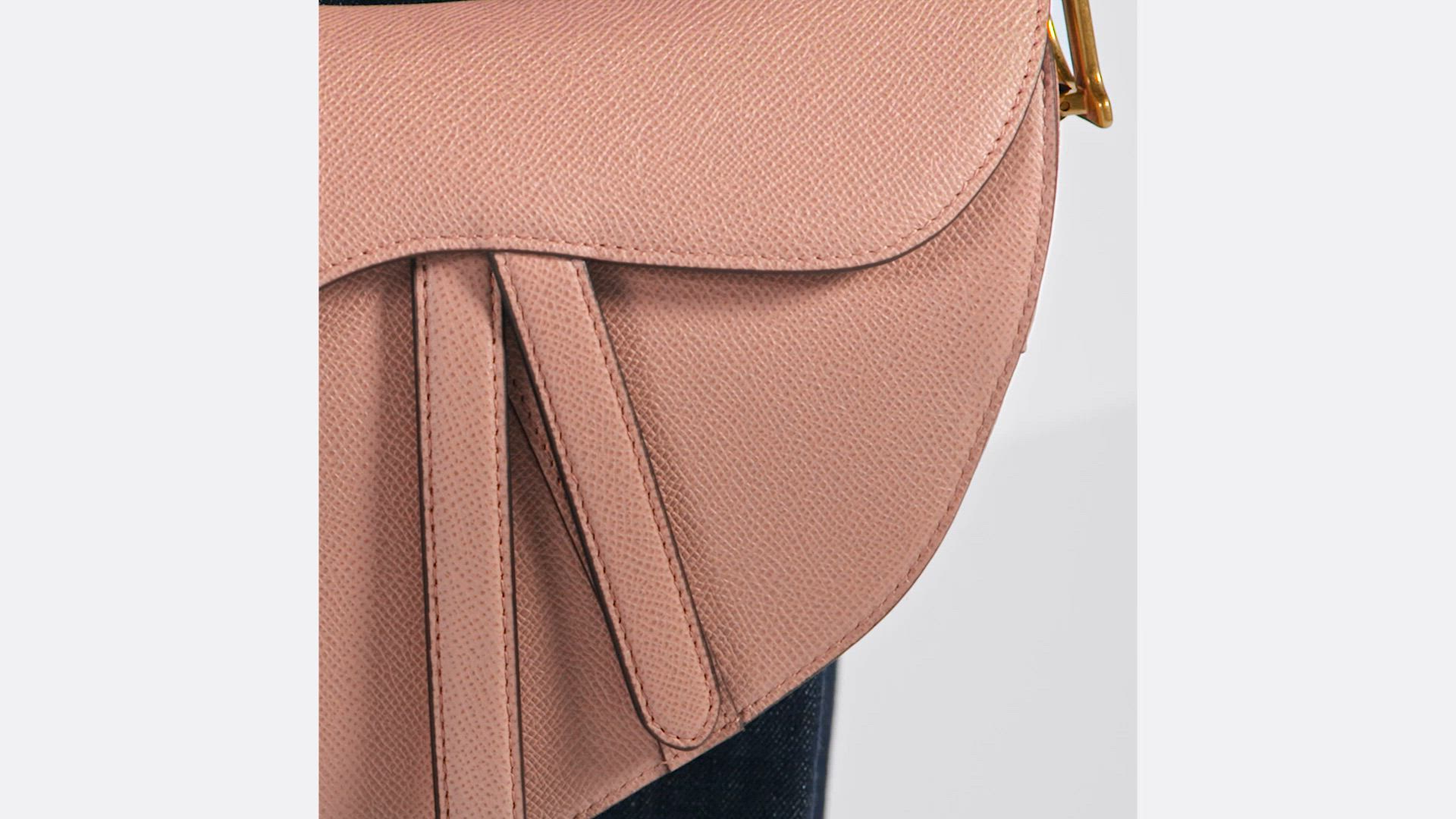 Saddle Bag with Strap Blush Grained Calfskin | DIOR US