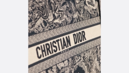 Large Dior Book Tote Blue and Ecru Toile de Jouy Reverse