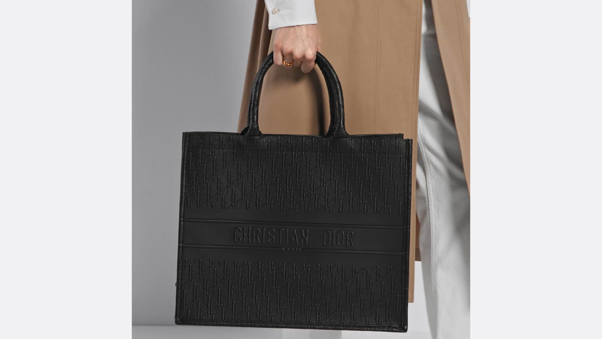 Large Dior Book Tote Black Dior Oblique Embossed Calfskin (42 x 35