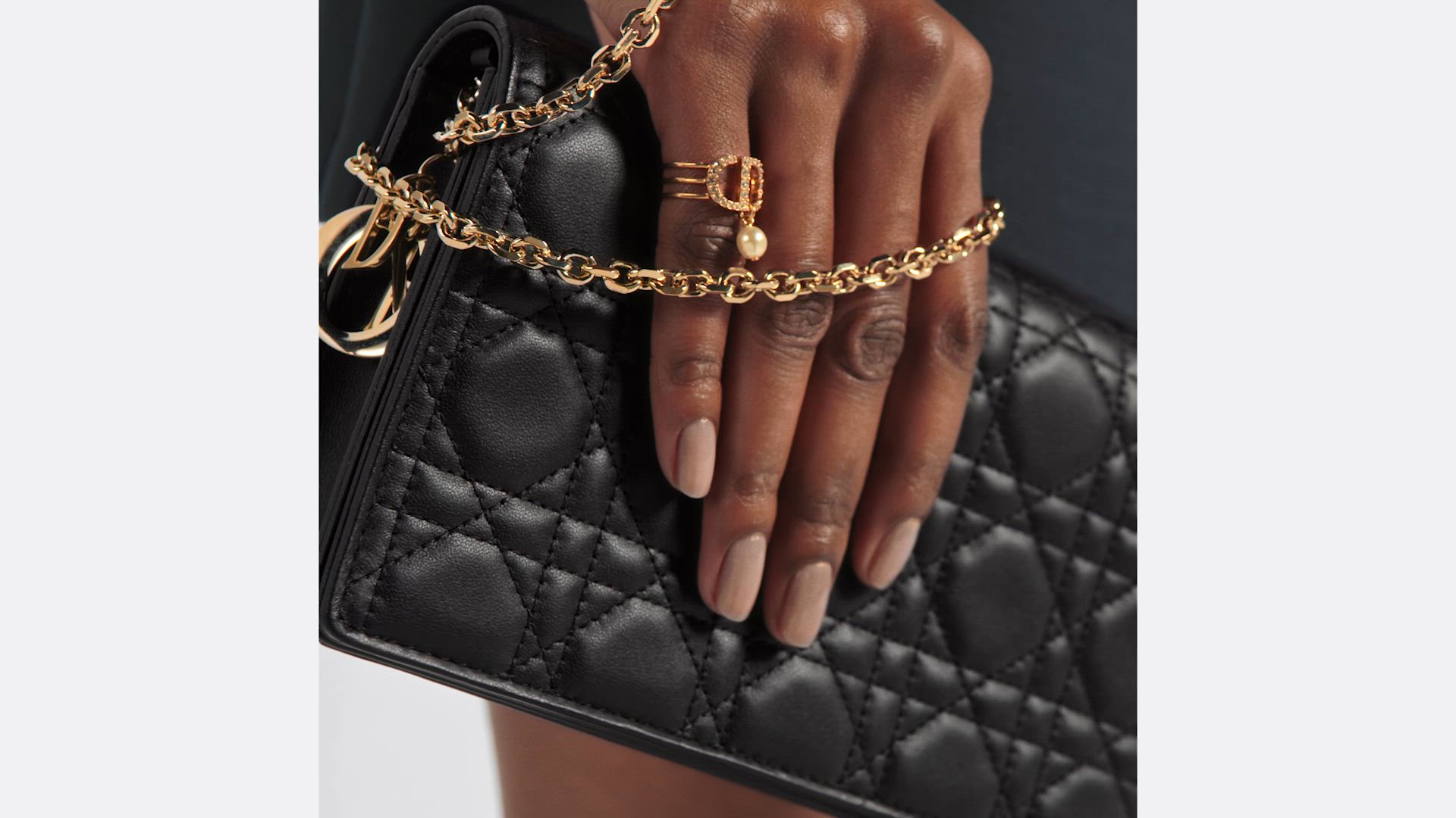 Lady Dior Pouch Black Cannage Lambskin | DIOR