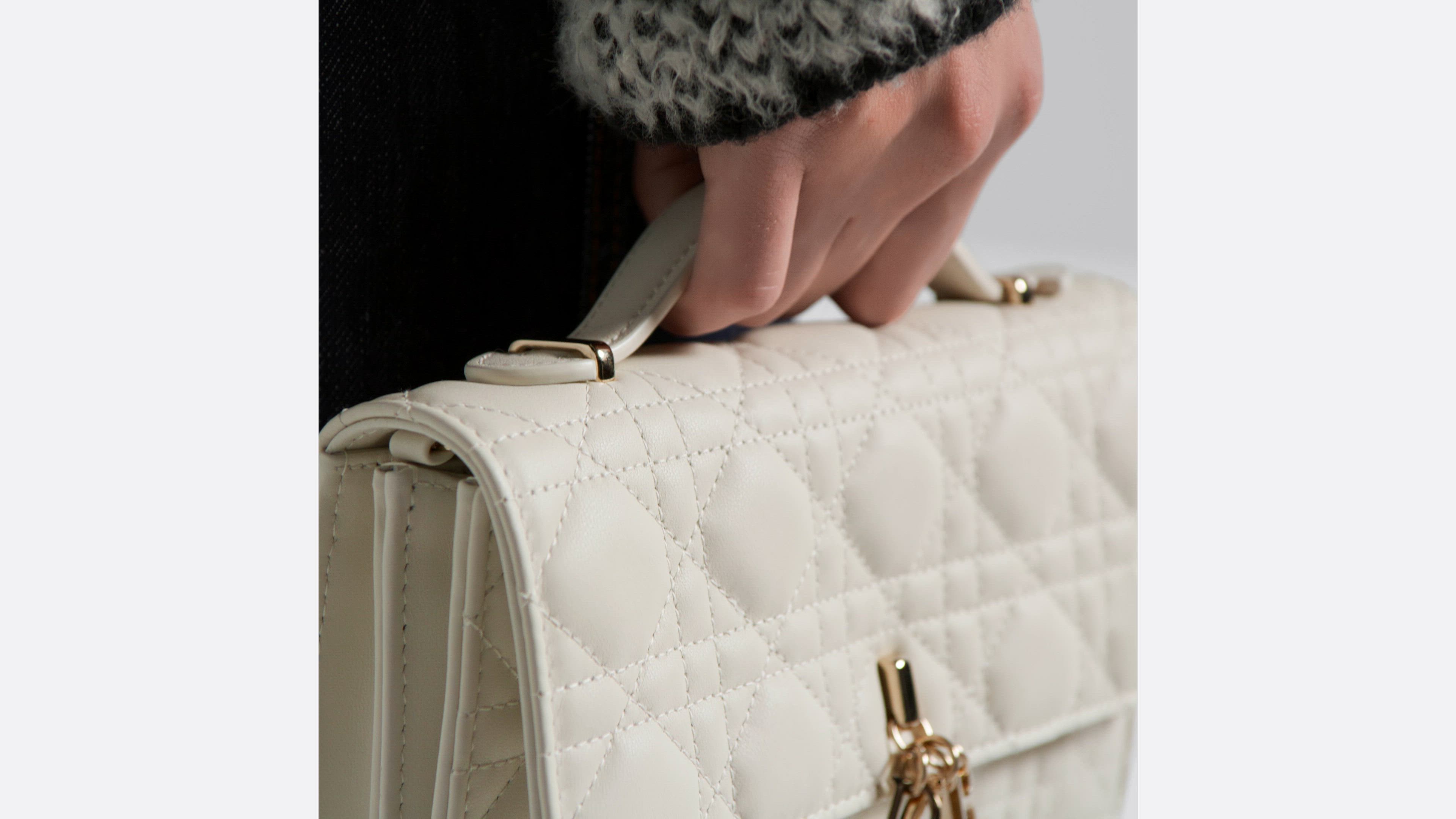 山*P様 Dior クリーム　ラムスキン　ハンドバッグ 山*P様 Dior クリーム ラムスキン ハンドバッグ