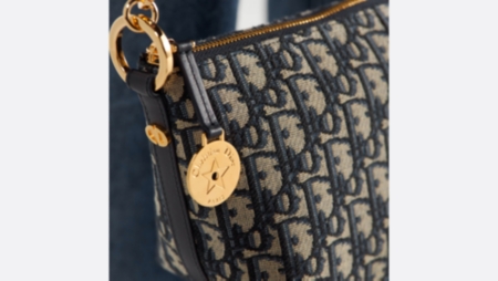【新品未使用】DIOR 001ディオールスター Diorstar チェーン付き ホーボーバッグ ブルー ディオール オブリーク