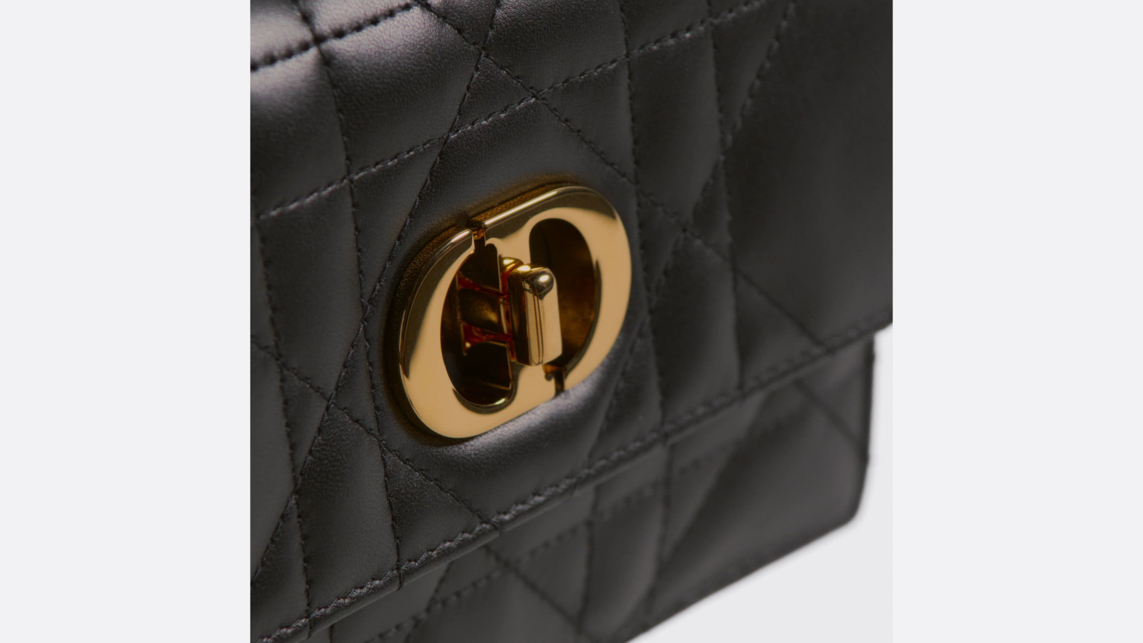 Miss Caro Mini Bag Black Macrocannage Lambskin | DIOR
