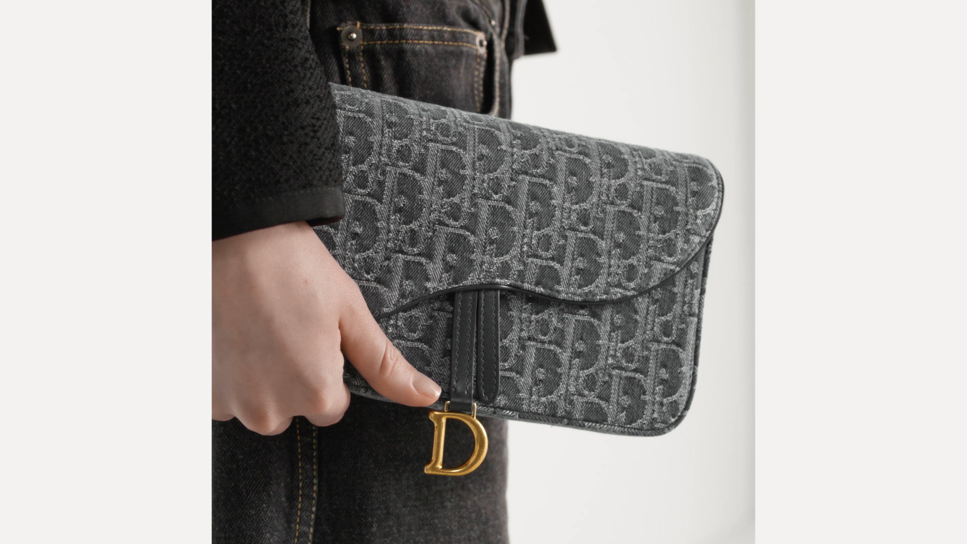 DIOR | Saddle チェーンポーチ ミディアム デニム ディオール