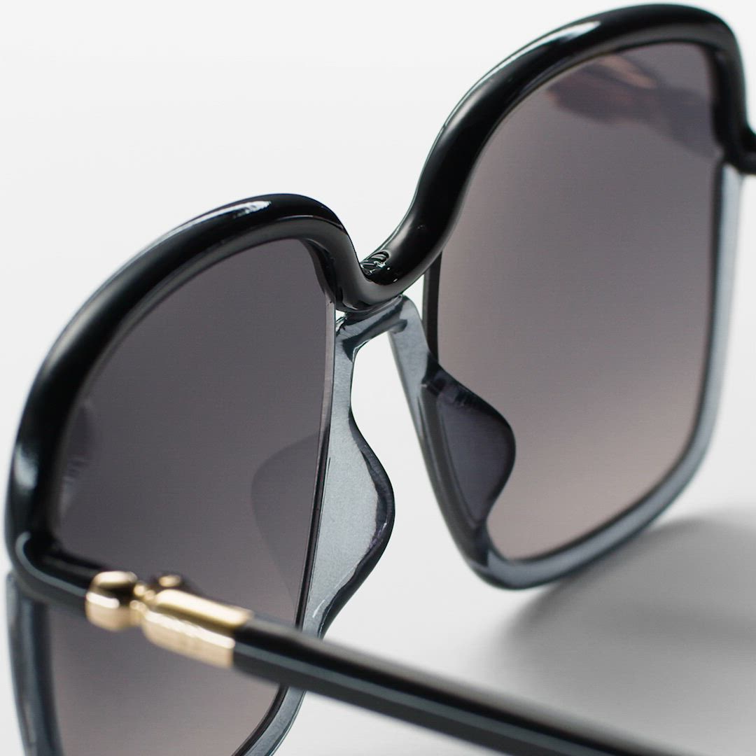 Dior Twincolors S1I Shiny Black and Transparent Gray Square