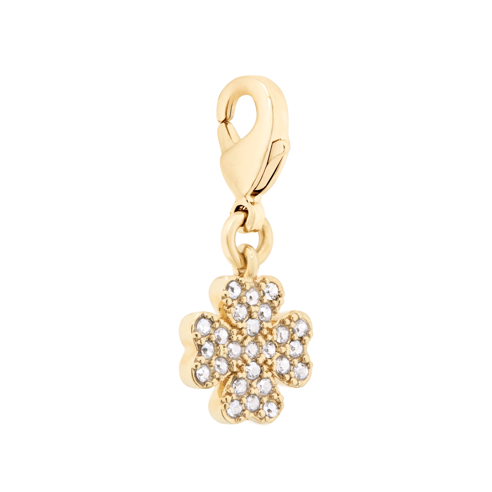 Dior Lucky Clover Charm Gold-Finish Metal and Silver-Tone Crystals