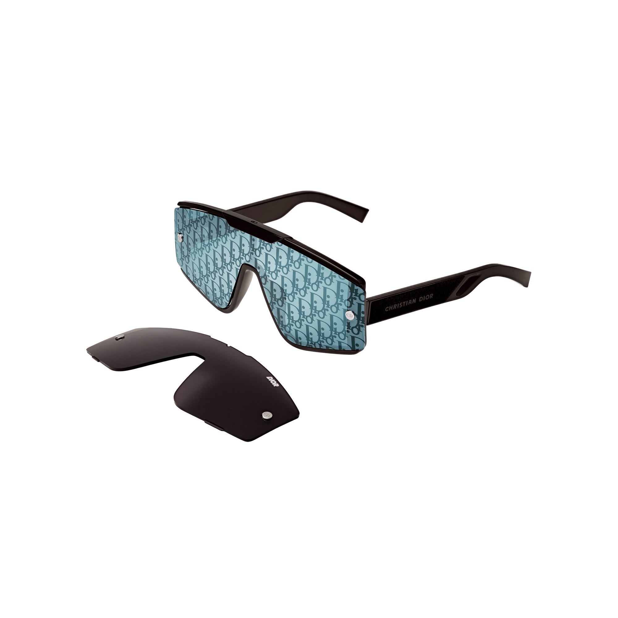 Diorxtrem MU Black Mask Sunglasses with Interchangeable Lenses E10
